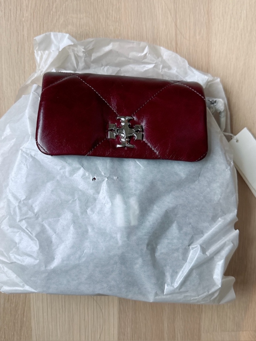 NWT Tory Burch Kira Diamond Quilt Mini Backpack Dark Carmine - Picture 3 of 11